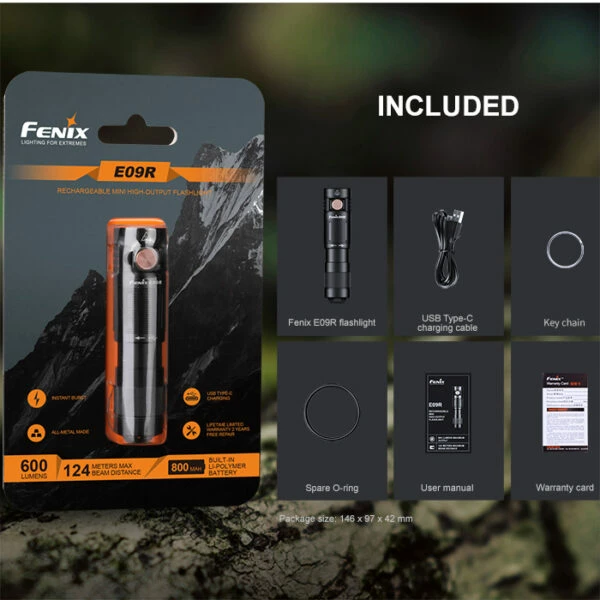 New ๐ Boating Flashlights Fenix E09R EDC Rechargeable Flashlight | 600 Lumens | Fenix Distributor โจ 8 New ๐ Boating Flashlights Fenix E09R EDC Rechargeable Flashlight | 600 Lumens | Fenix Distributor โจ - Image 6