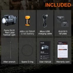 Budget 😍 Fenix GL22 Rechargeable Weapon Light With Red Laser | 750 Lumens 🎉 -Brightguy Sales Store Fenix GL22 Rechargeable Weapon Light with Red Laser 3 600x600 1